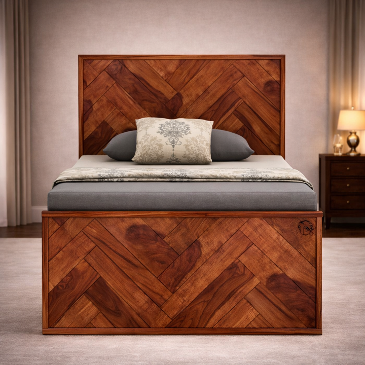 The Artisan Chevron-Panel Storage Bed