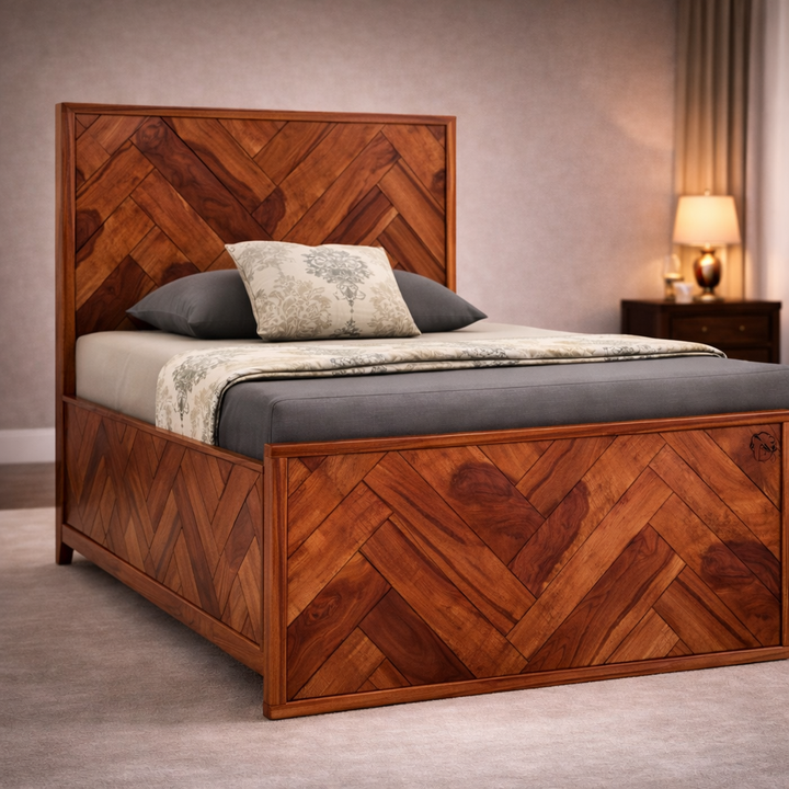The Artisan Chevron-Panel Storage Bed