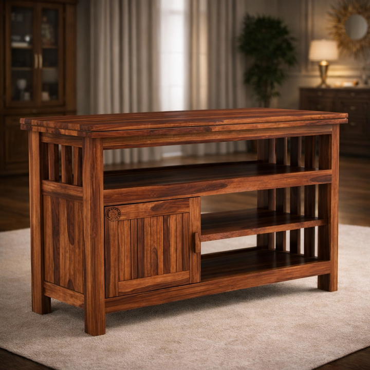 The Artisan Slotted Architectural Media Stand