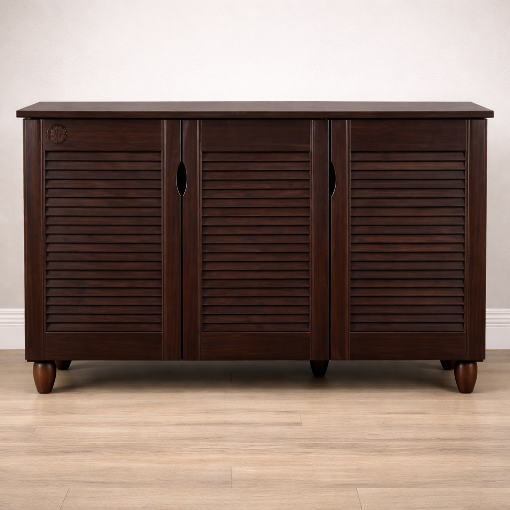 The Artisan Triple-Door Louvered Shoe Credenza