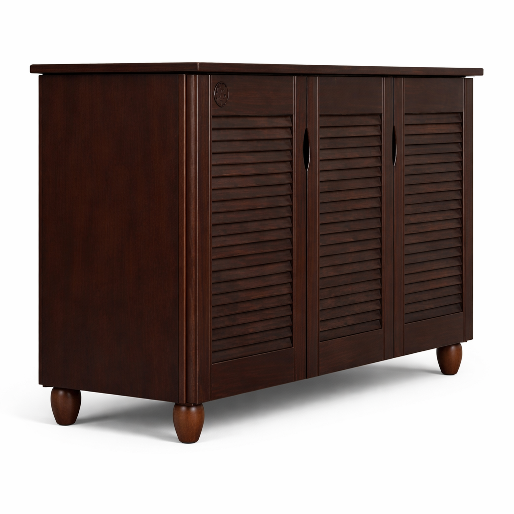 The Artisan Triple-Door Louvered Shoe Credenza