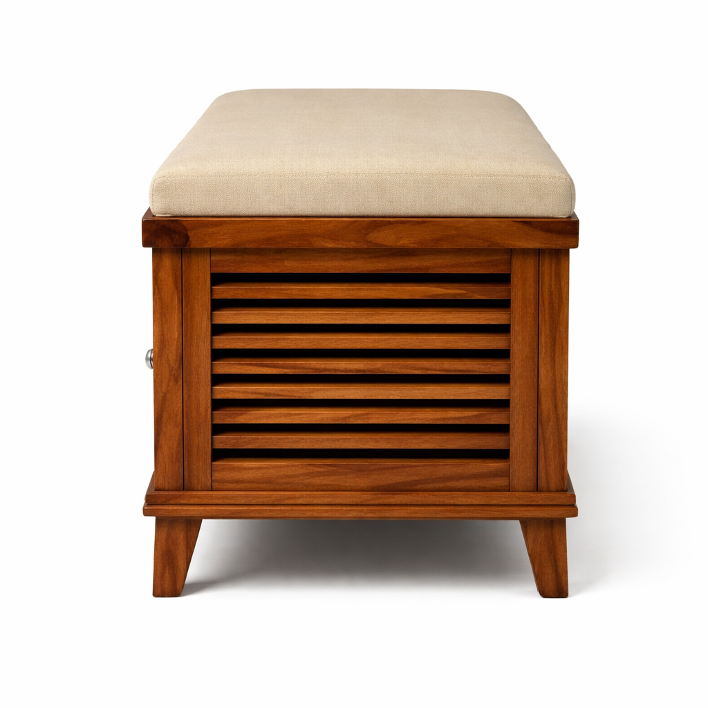 The Artisan Triple-Compartment Louvered Bench