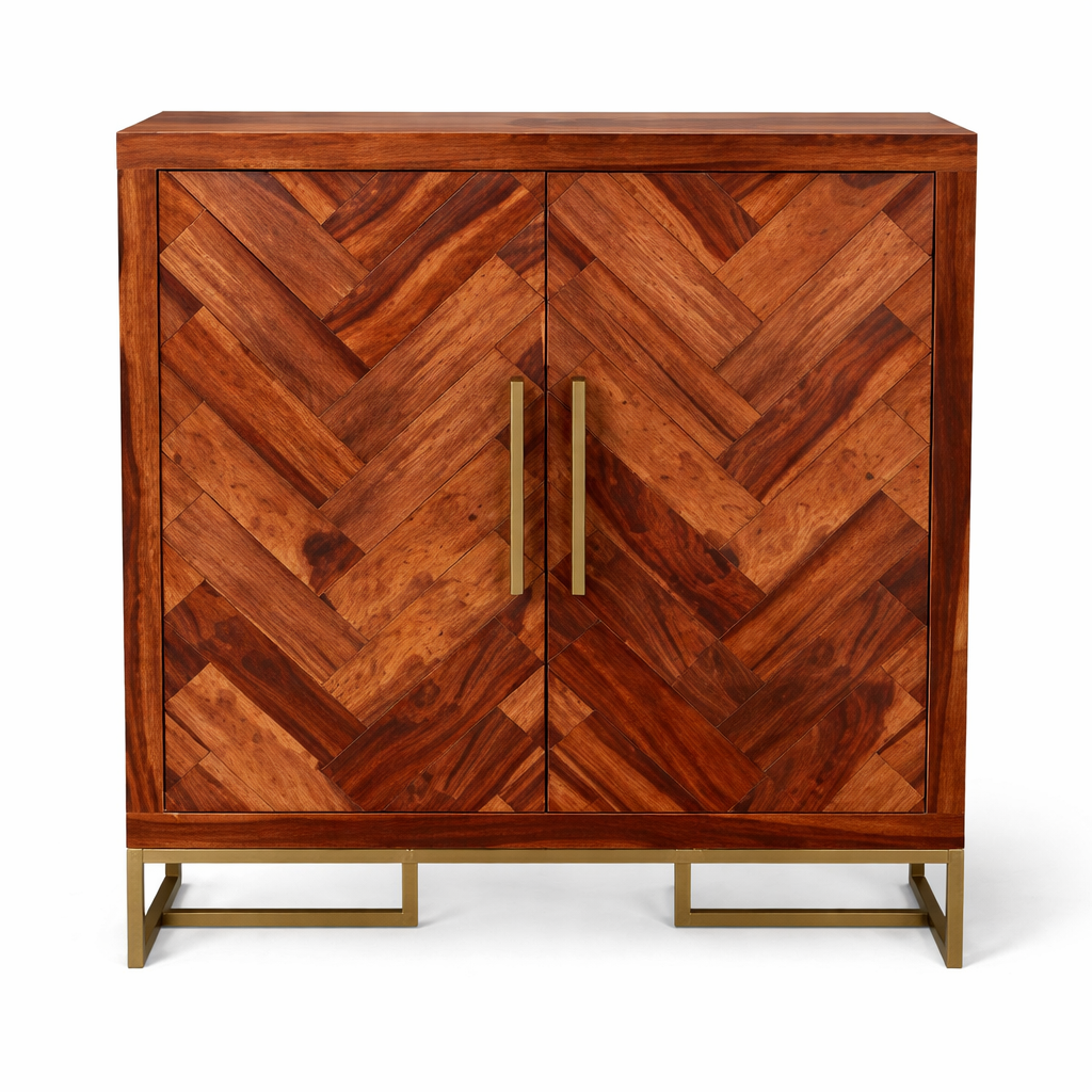 The Artisan Herringbone Brass-Inlay Sideboard