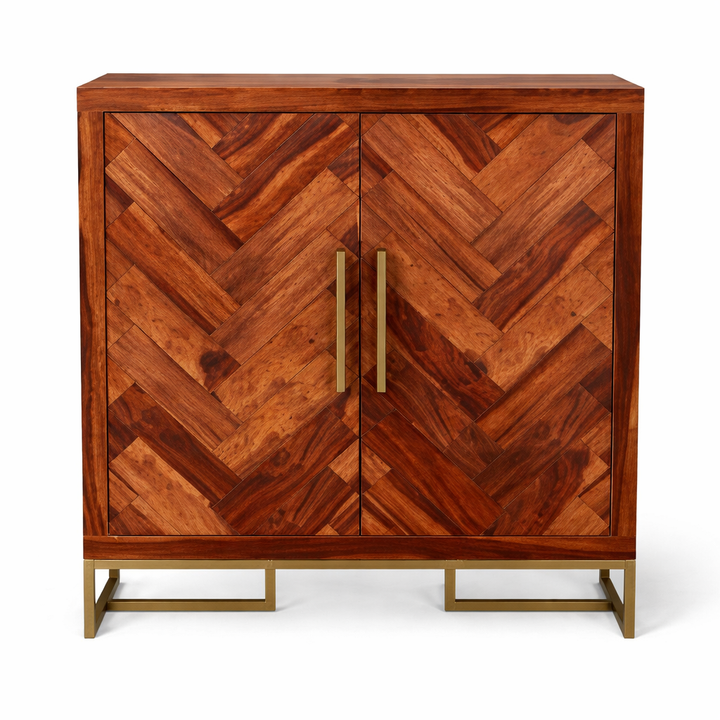 The Artisan Herringbone Brass-Inlay Sideboard