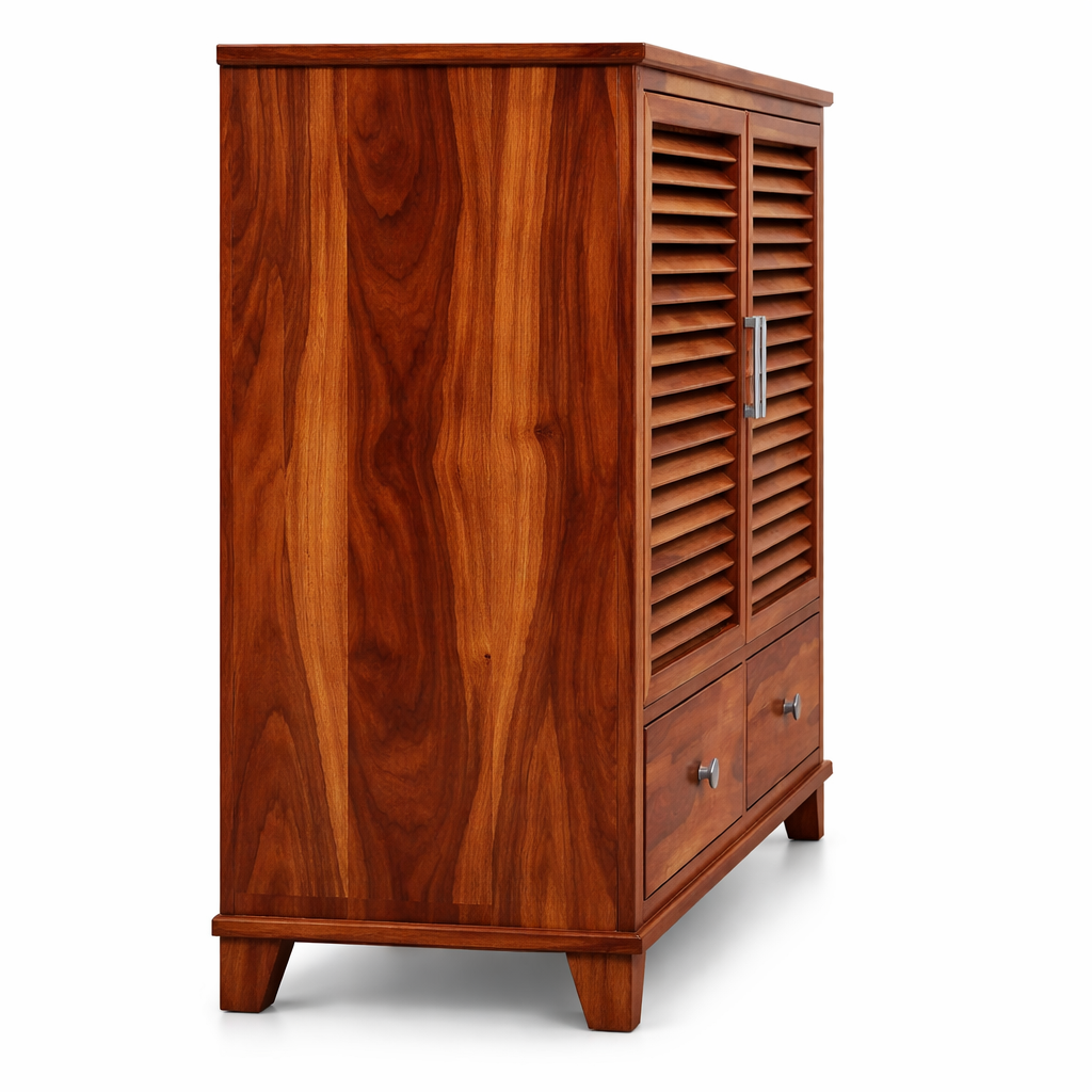 The Artisan Louvered-Door Storage Shoe rack