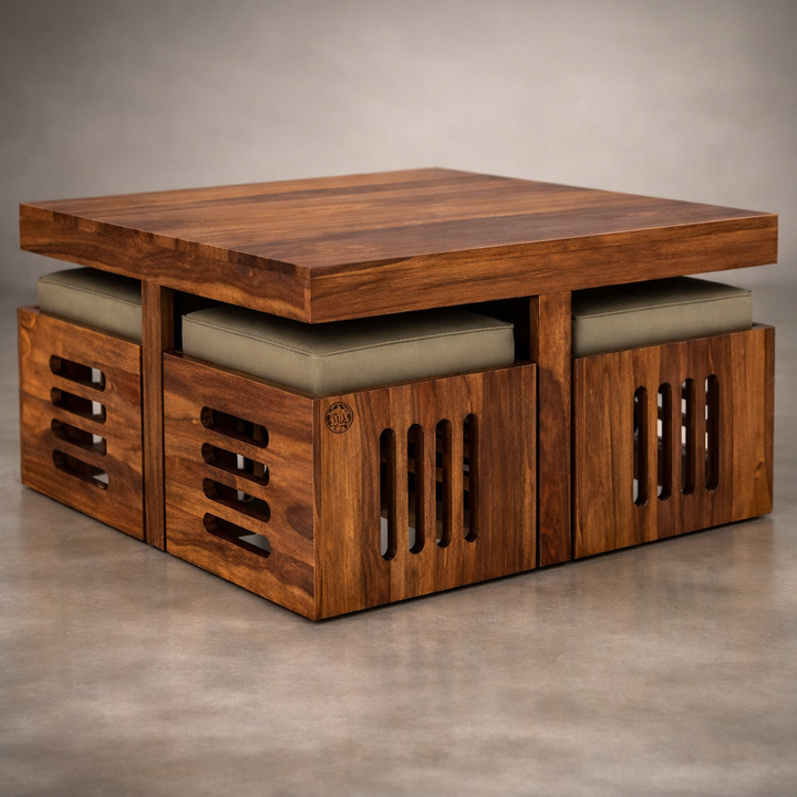 The Artisan Quad-Stool Nested Coffee Table