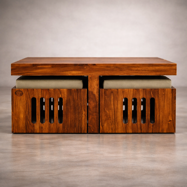 The Artisan Quad-Stool Nested Coffee Table