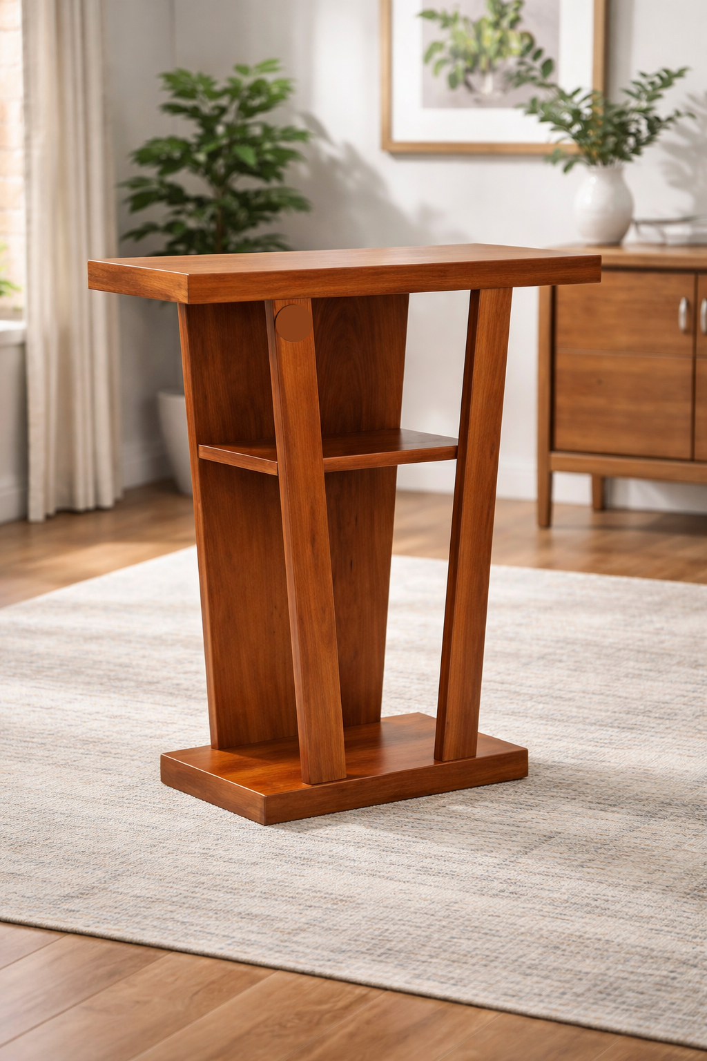 The Artisan Cane-Mesh Barrel Table