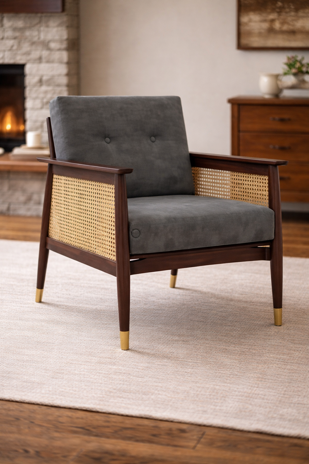 The Artisan Mid-Century Cane Chair