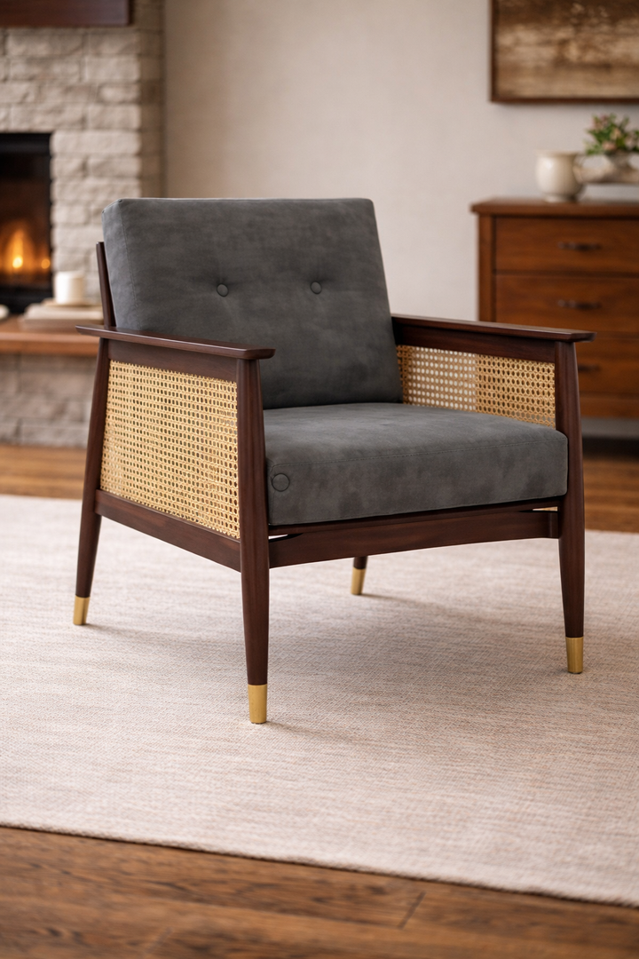 The Artisan Mid-Century Cane Chair