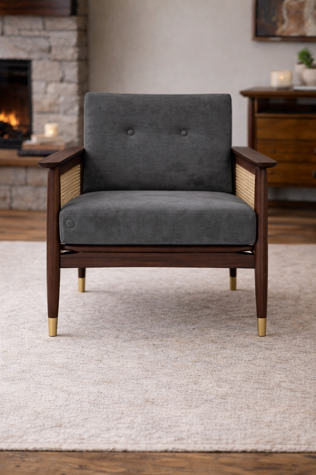 The Artisan Mid-Century Cane Chair