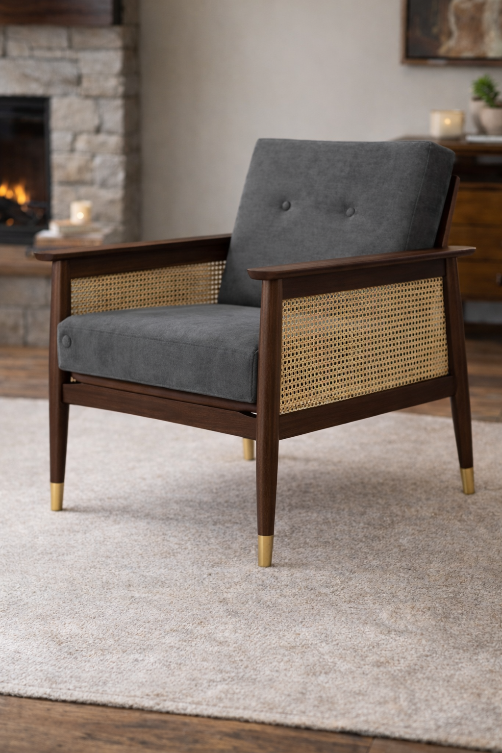 The Artisan Mid-Century Cane Chair