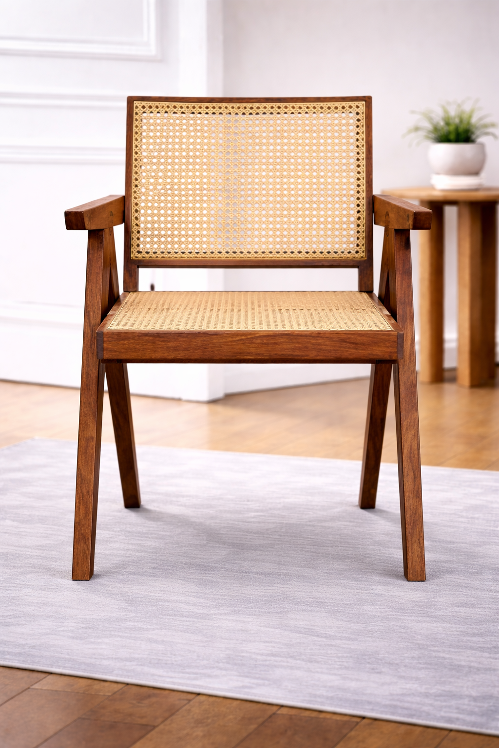 The Artisan Mid-Century Cane-Inlay Armchair