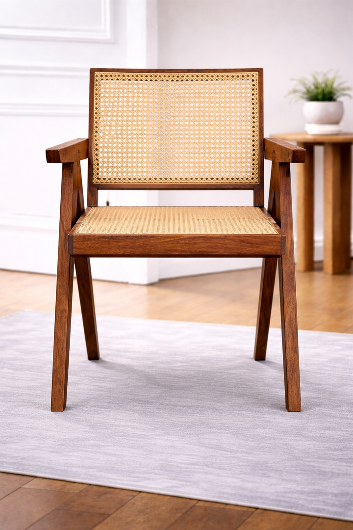 The Artisan Mid-Century Cane-Inlay Armchair