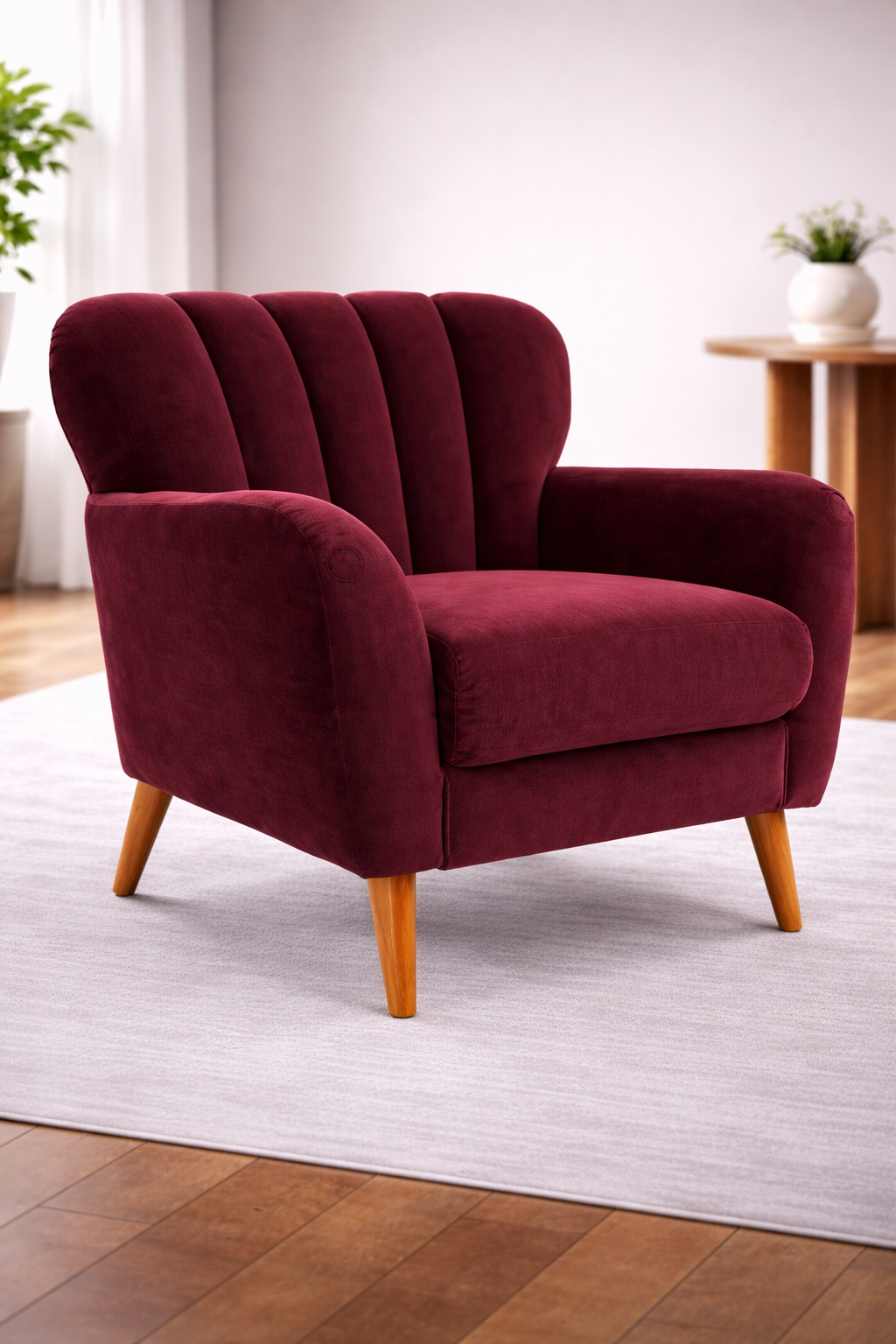 The Artisan Fluted Velvet Scallop Chair