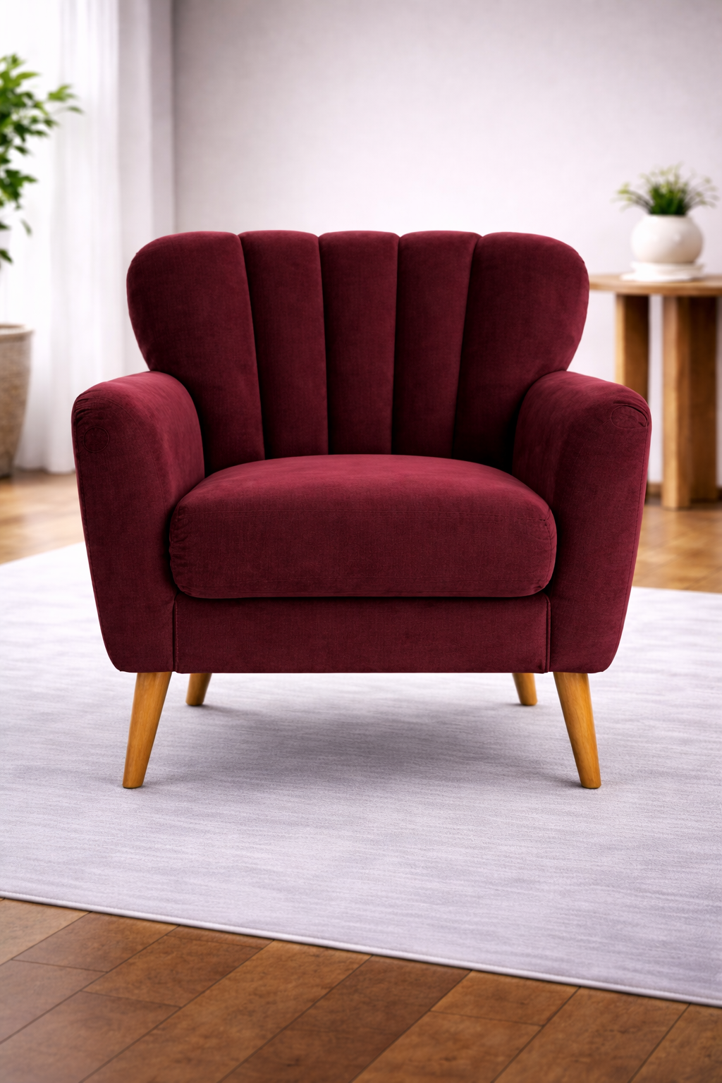 The Artisan Fluted Velvet Scallop Chair