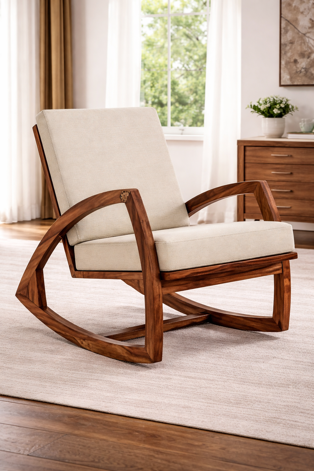 The Artisan Modernist Upholstered Rocking Chair