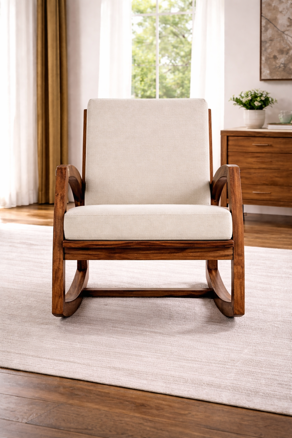 The Artisan Modernist Upholstered Rocking Chair