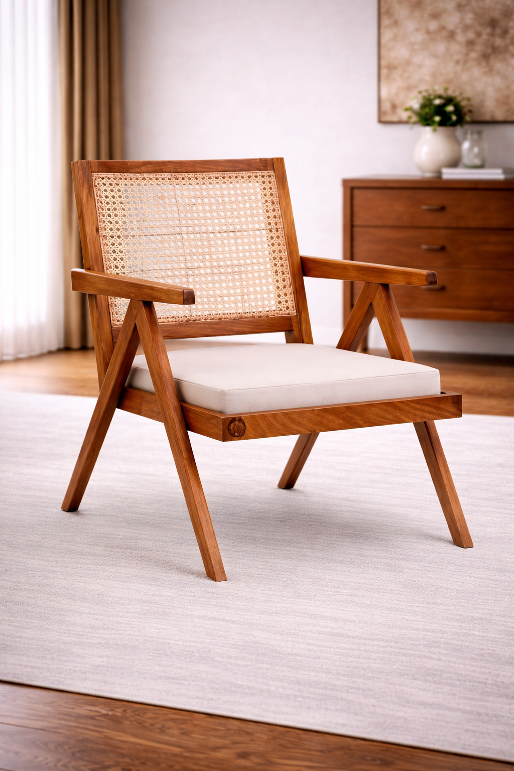 The Artisan Mid-Century Cane-Back Lounge Chair