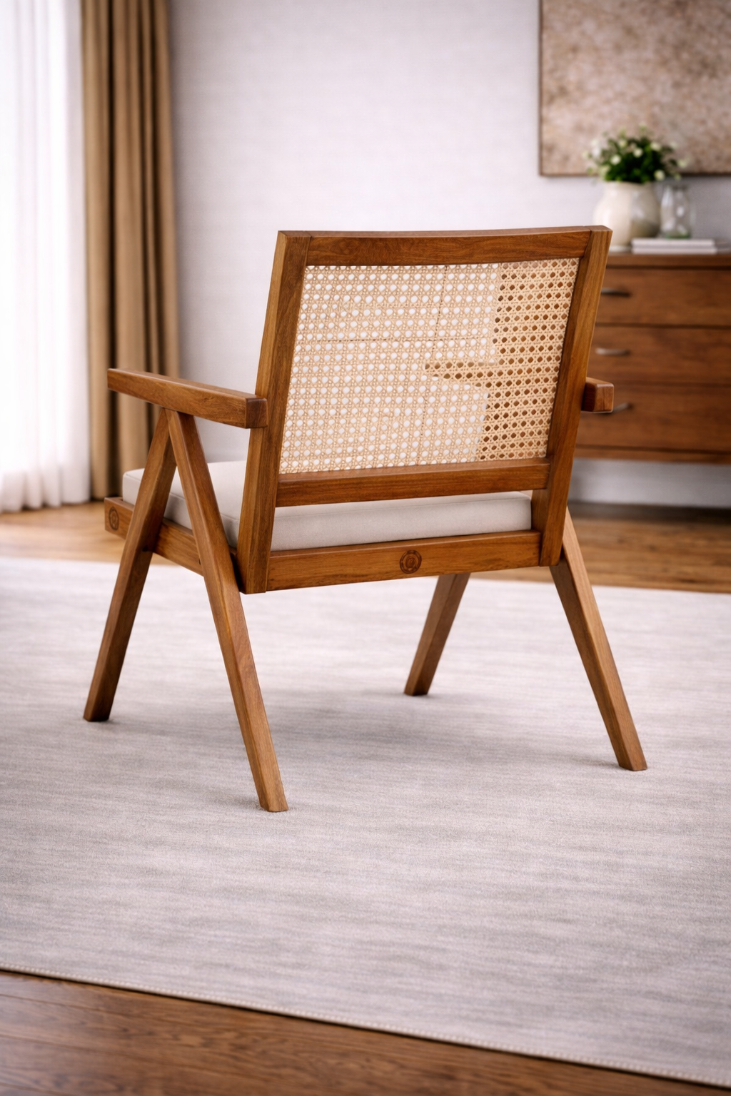 The Artisan Mid-Century Cane-Back Lounge Chair