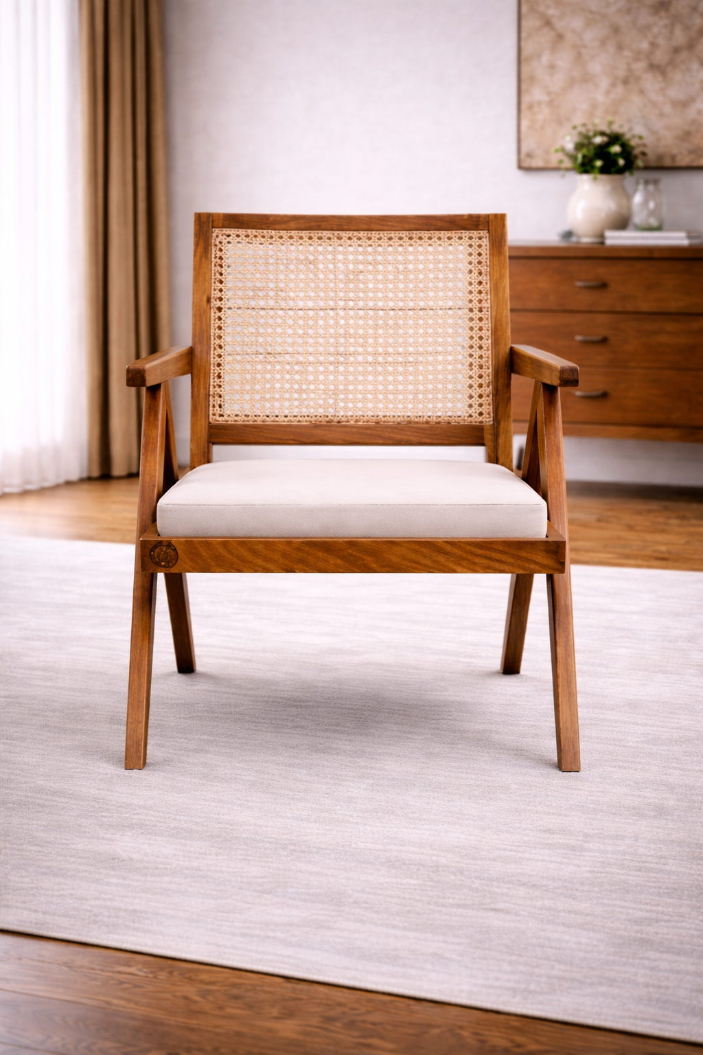 The Artisan Mid-Century Cane-Back Lounge Chair
