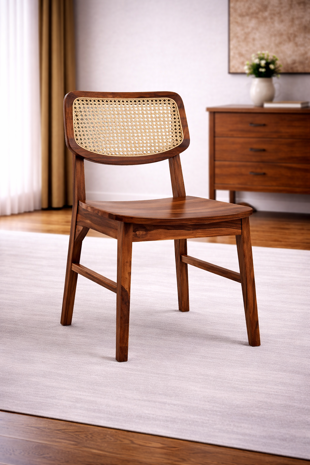 The Artisan Mid-Century Cane-Back Side Chair