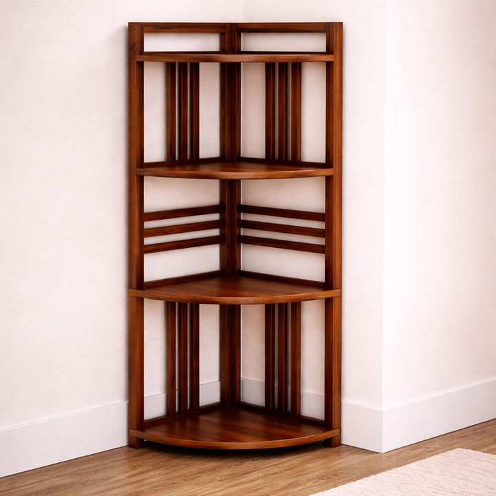 The Artisan Four-Tier Mission-Style Corner Bookshelf