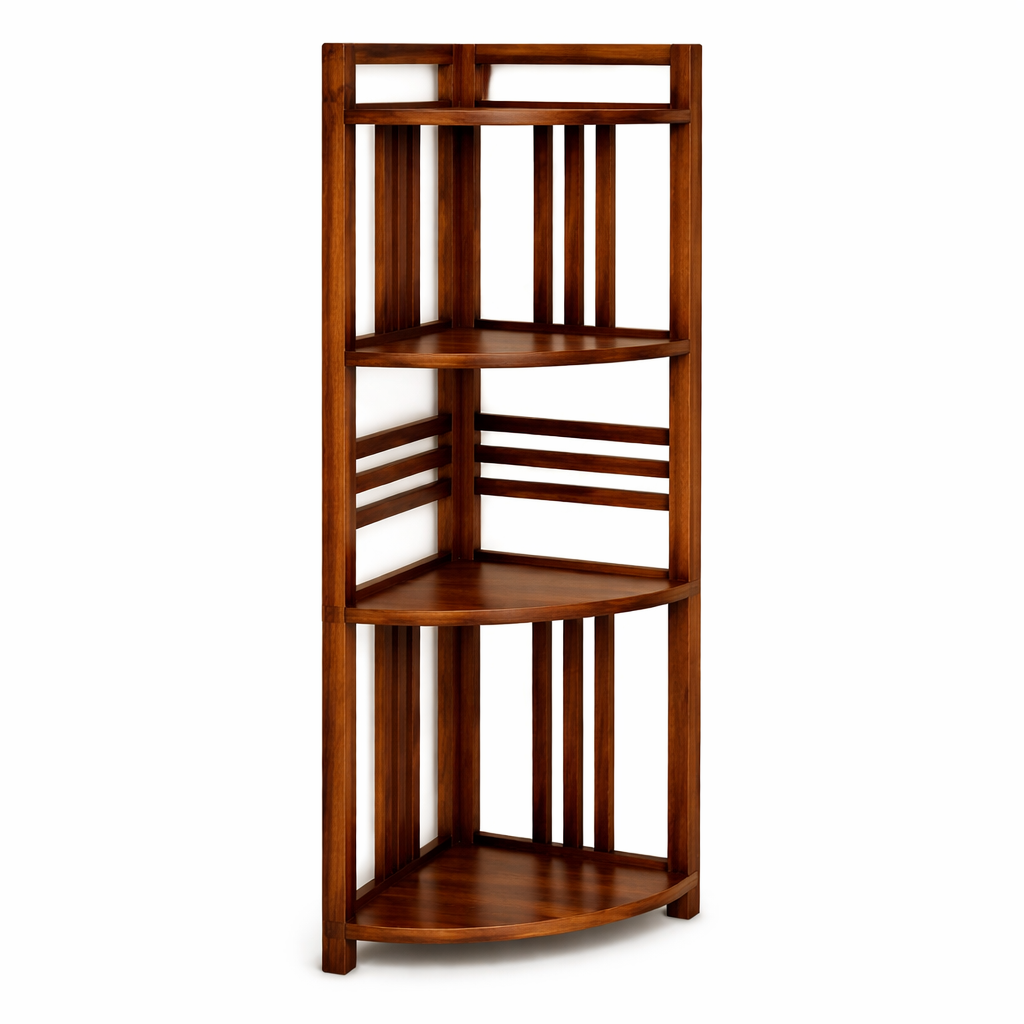 The Artisan Four-Tier Mission-Style Corner Bookshelf