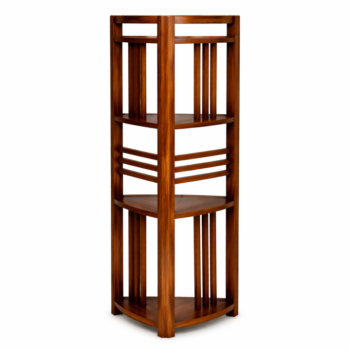 The Artisan Four-Tier Mission-Style Corner Bookshelf