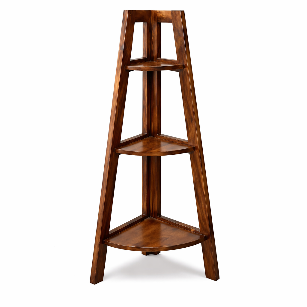The Artisan Three-Tier Open-Frame Corner Bookshelf