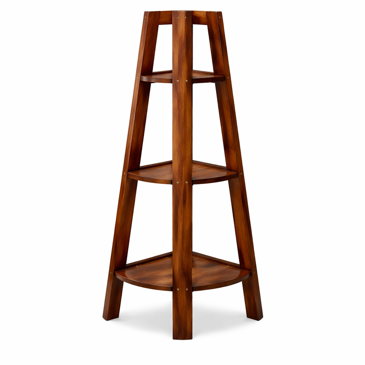 The Artisan Three-Tier Open-Frame Corner Bookshelf