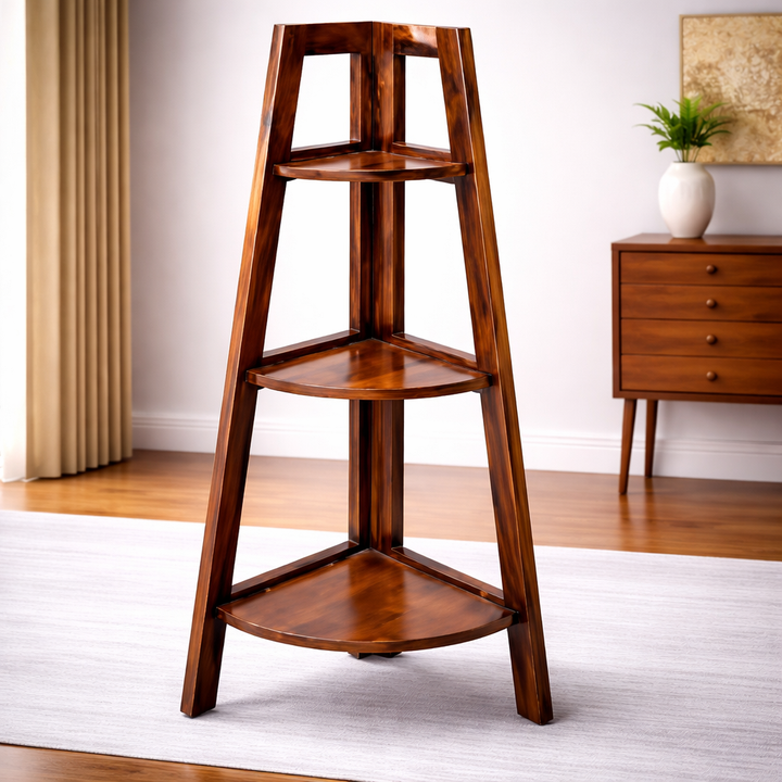 The Artisan Three-Tier Open-Frame Corner Bookshelf