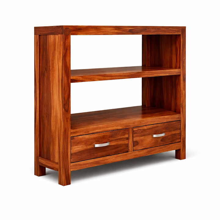 The Artisan Multi-Tier Console with Dual Base Drawers