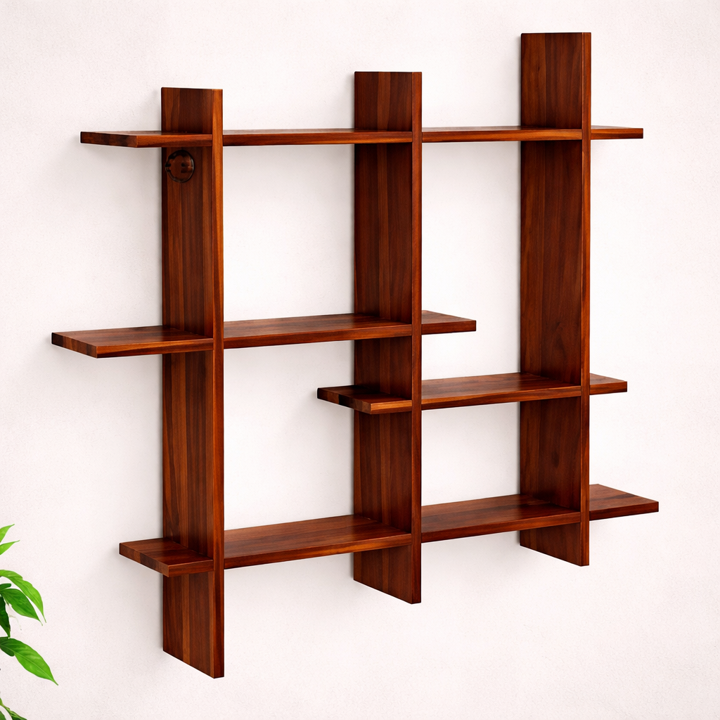 The Artisan Geometric Open-Tier Wall Shelf