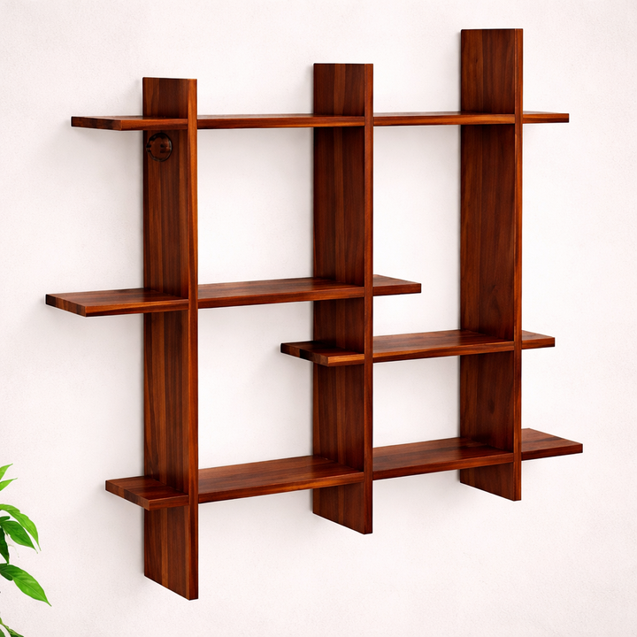 The Artisan Geometric Open-Tier Wall Shelf