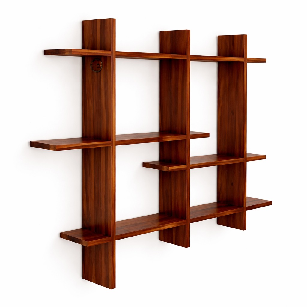 The Artisan Geometric Open-Tier Wall Shelf