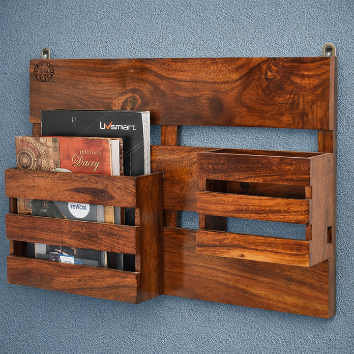 The Artisan Wall-Mounted Utility & Magazine Rack