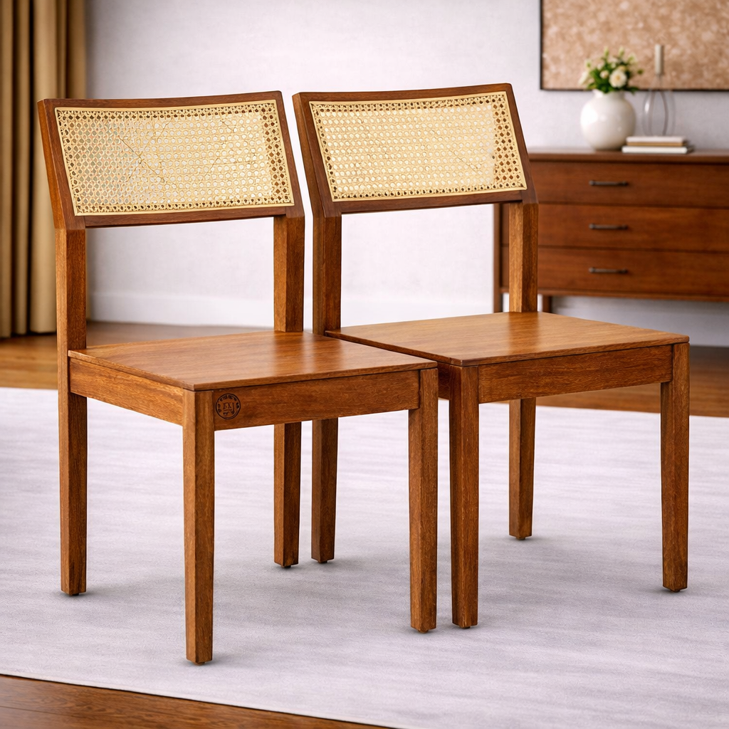 The Artisan Cane-Back Minimalist Dining Chairs
