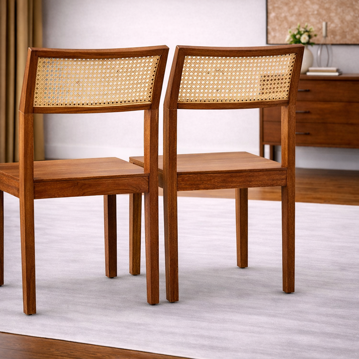 The Artisan Cane-Back Minimalist Dining Chairs