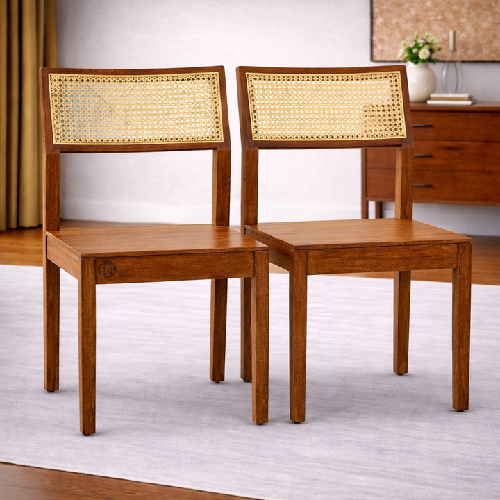 The Artisan Cane-Back Minimalist Dining Chairs