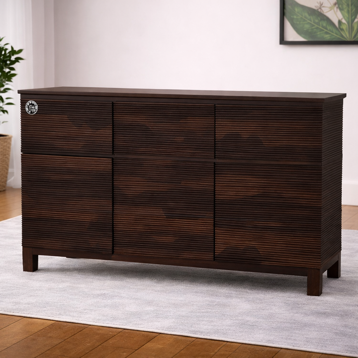 The Artisan Horizontal-Ribbed Midnight Sideboard