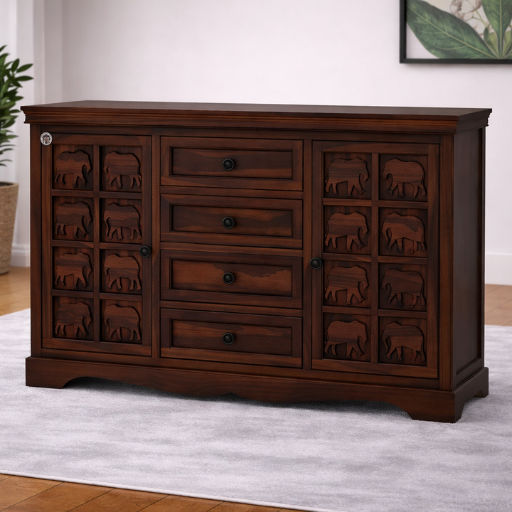 The Artisan Heritage Elephant-Relief Sideboard