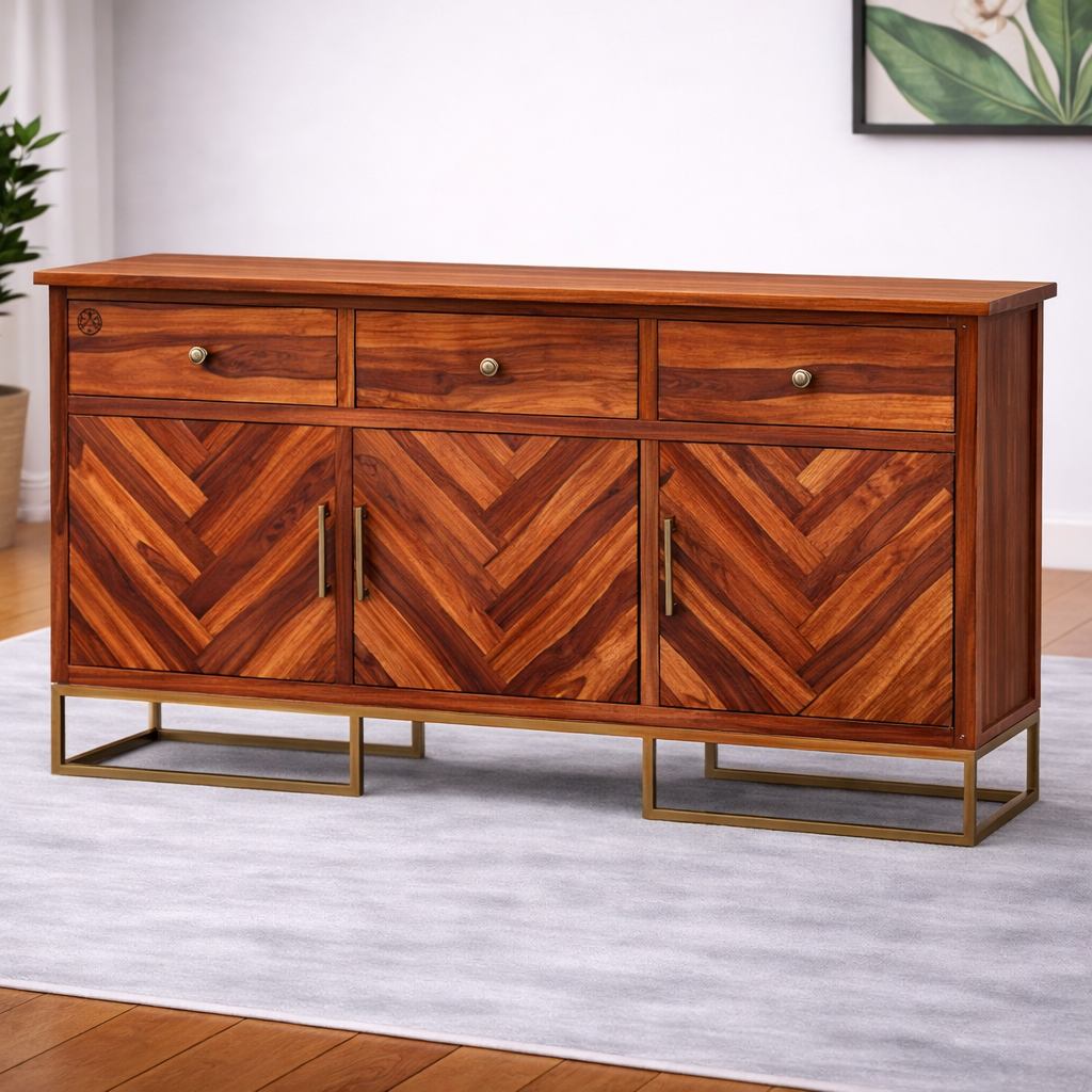 The Artisan Herringbone Parquet Sideboard