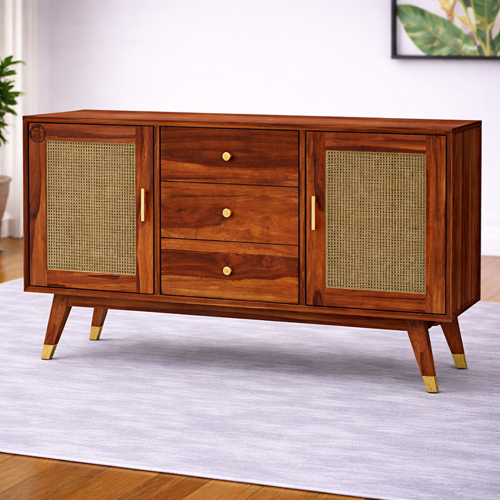 The Artisan Cane-Inlay Mid-Century Sideboard