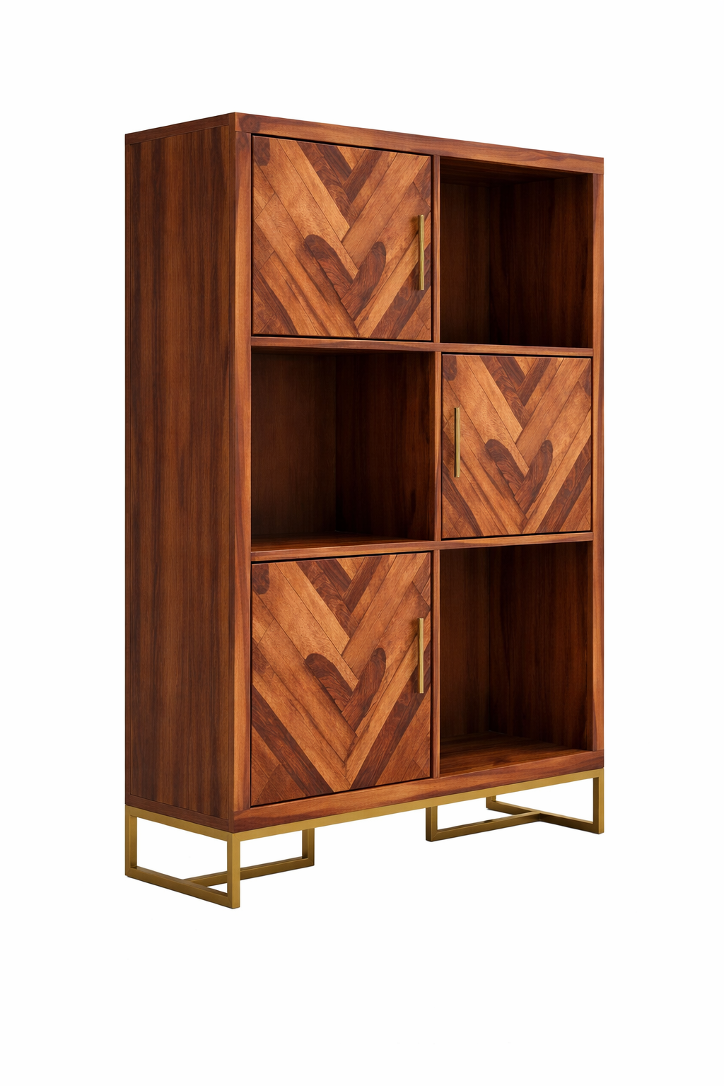 The Artisan Six-Compartment Herringbone Display Cabinet