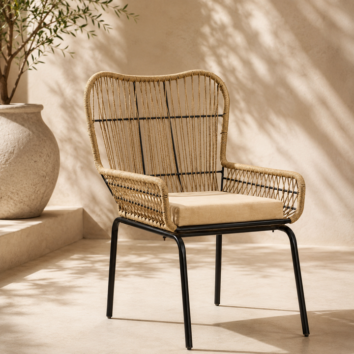 Aurelia Wingback Rope Dining Chair