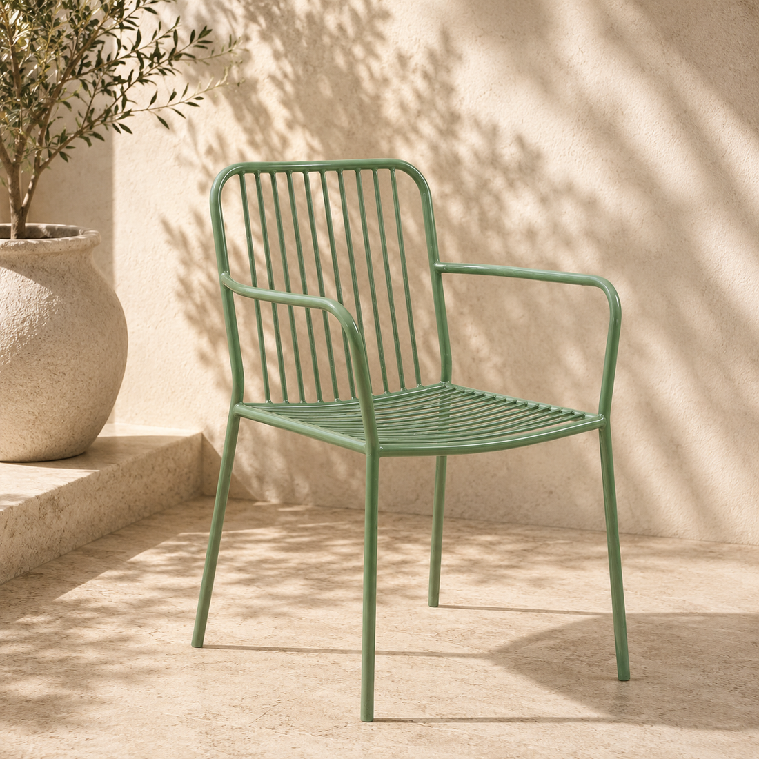 Mint Breeze Metal Armchair