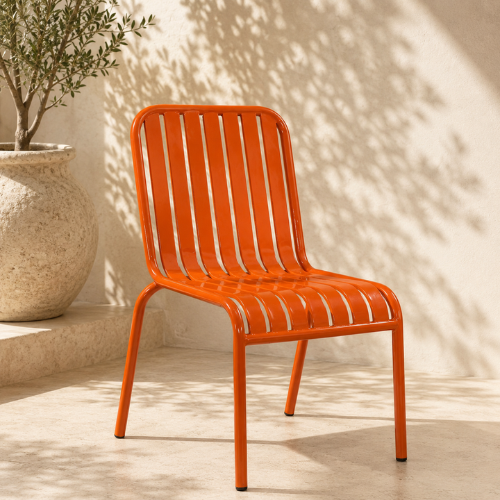 Solara Orange Metal Bar Chair