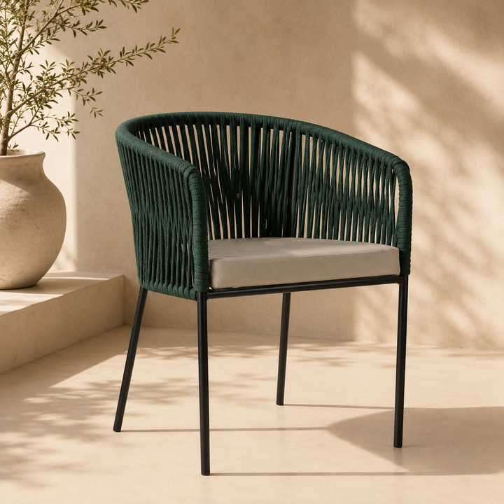 Emerald Rope Weave Arm Chair