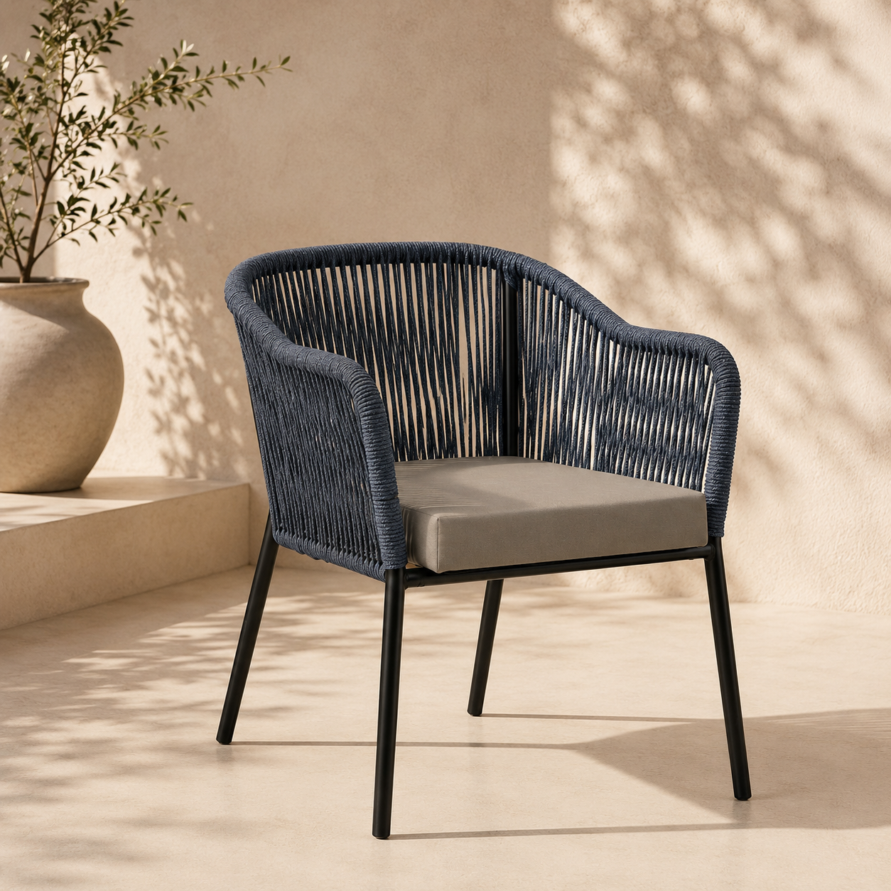 Noir Coastal Arm Chair